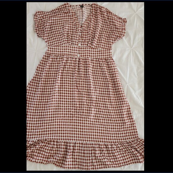 Fall Gingham Dress, 4X (fits more like a 3x) - Picture 1 of 4